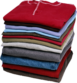 Folded gently-used clothing